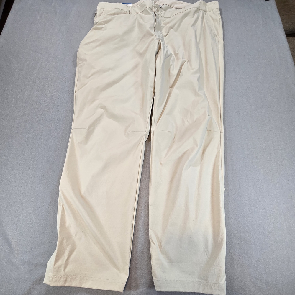 Columbia Straight Leg Pants Women 24W Beige Roll Up Hem Stretch Outdoor Hiking